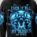 Skull Devil 3D All Over Hoodie One Day I'm Gonna Just Say F It All