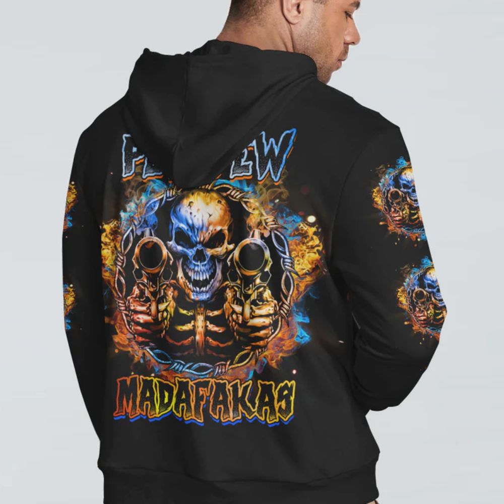 Skull 3D All Over Hoodie Pew Pew Madafakas