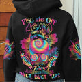 Messy Bun Skull 3D All Over Hoodie Piss Me Off Again Tie Dye