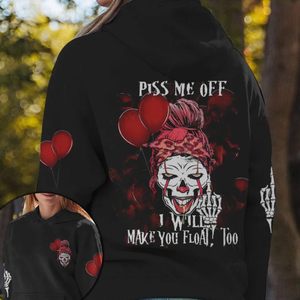 Skull 3D All Over Hoodie Piss Me Off I Will