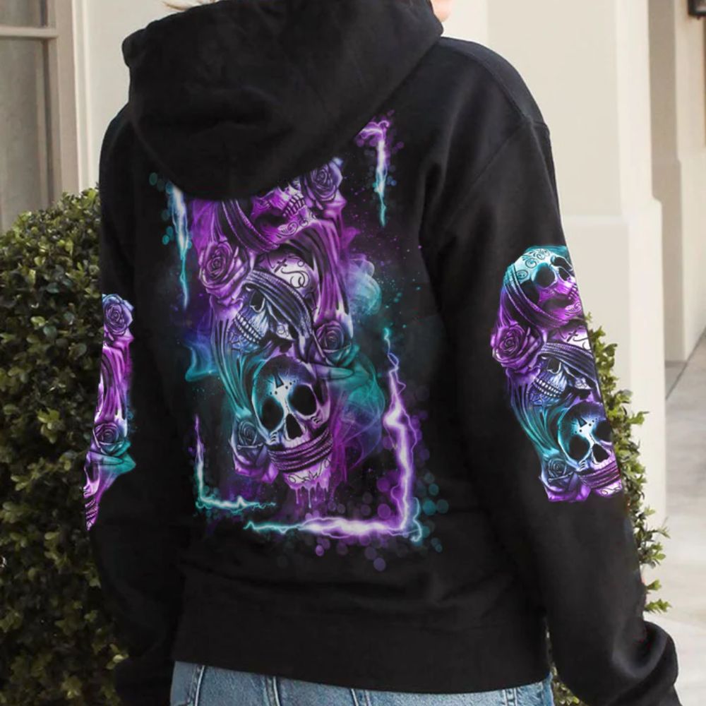 Skull 3D All Over Hoodie See No Hear No Speak No