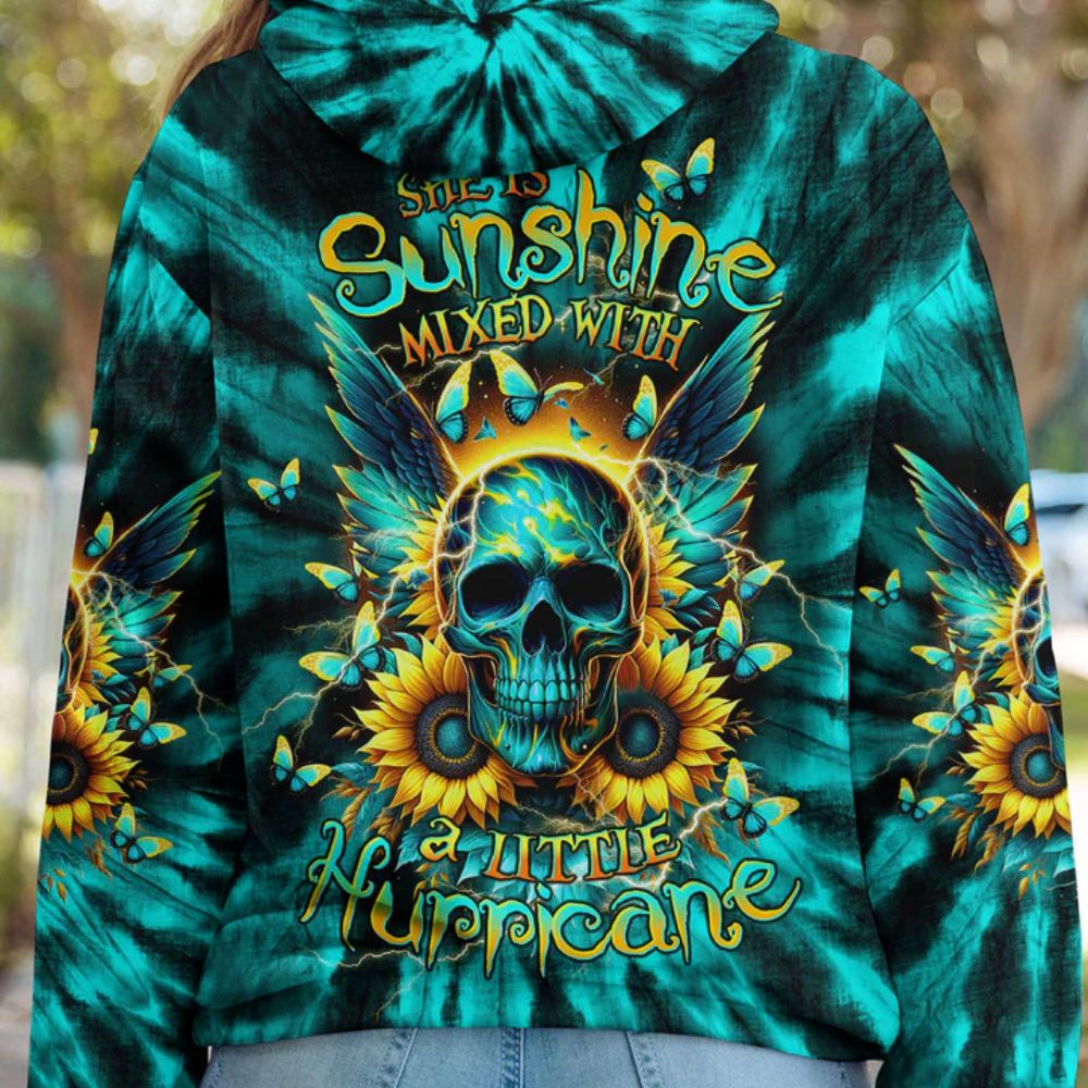 Wings Skull 3D All Over Hoodie She Is Sunshine Tie Dye