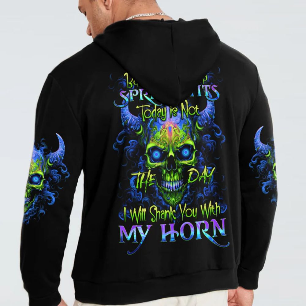 Skull 3D All Over Hoodie Shank You With My Horn