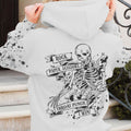 Skeleton Ribbon Skull 3D All Over Hoodie Rock Paper Scissors