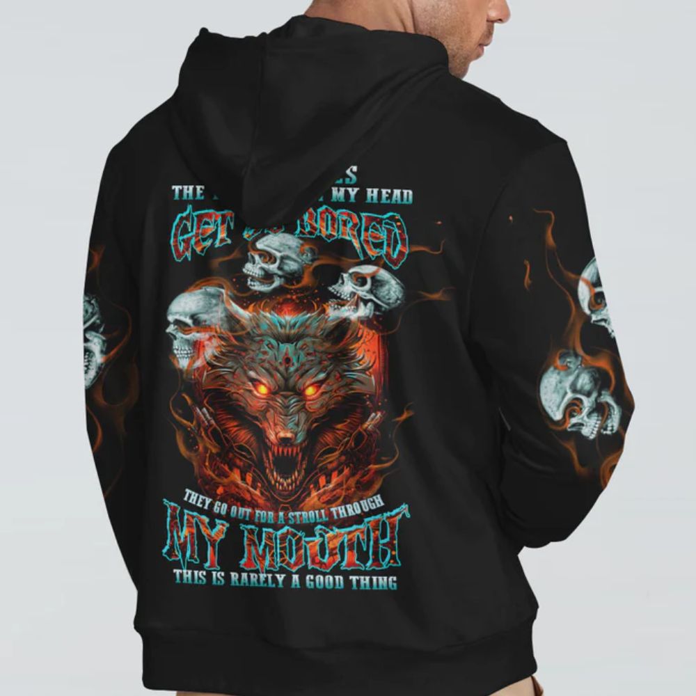 Wolf Skull 3D All Over Hoodie Sometimes The Thoughts