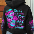 Sugar Skull 3D All Over Hoodie Stuck Between IDK IDC And IDGAF