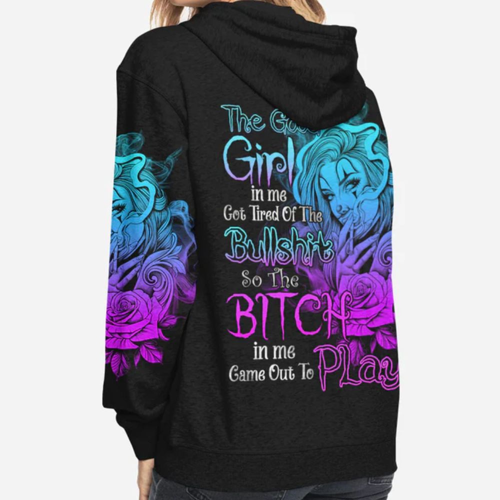 Girl Skull 3D All Over Hoodie The Good Girl In Me Got Tired