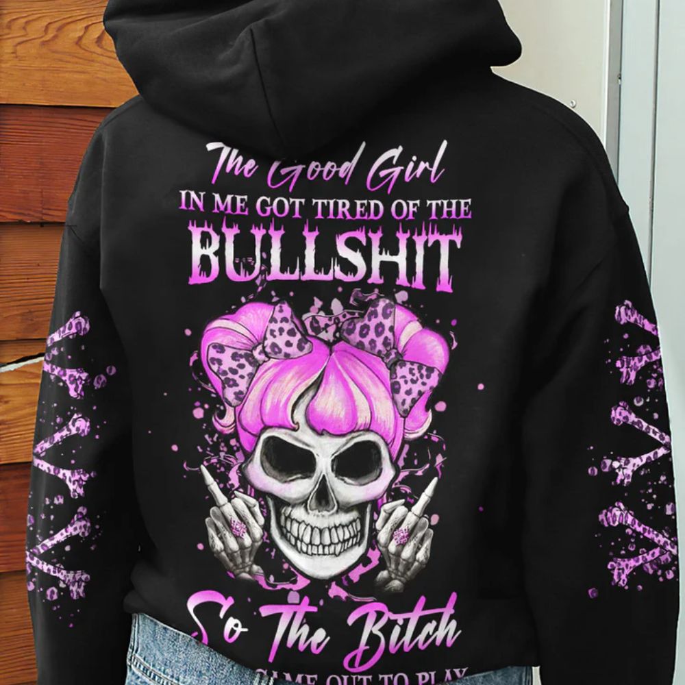 Rose Skull 3D All Over Hoodie The Good Girl In Me