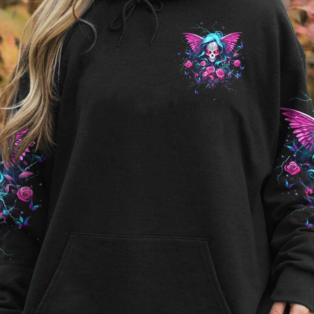 Skull Rose Wings 3D All Over Hoodie The Good Girl In Me Got Tired