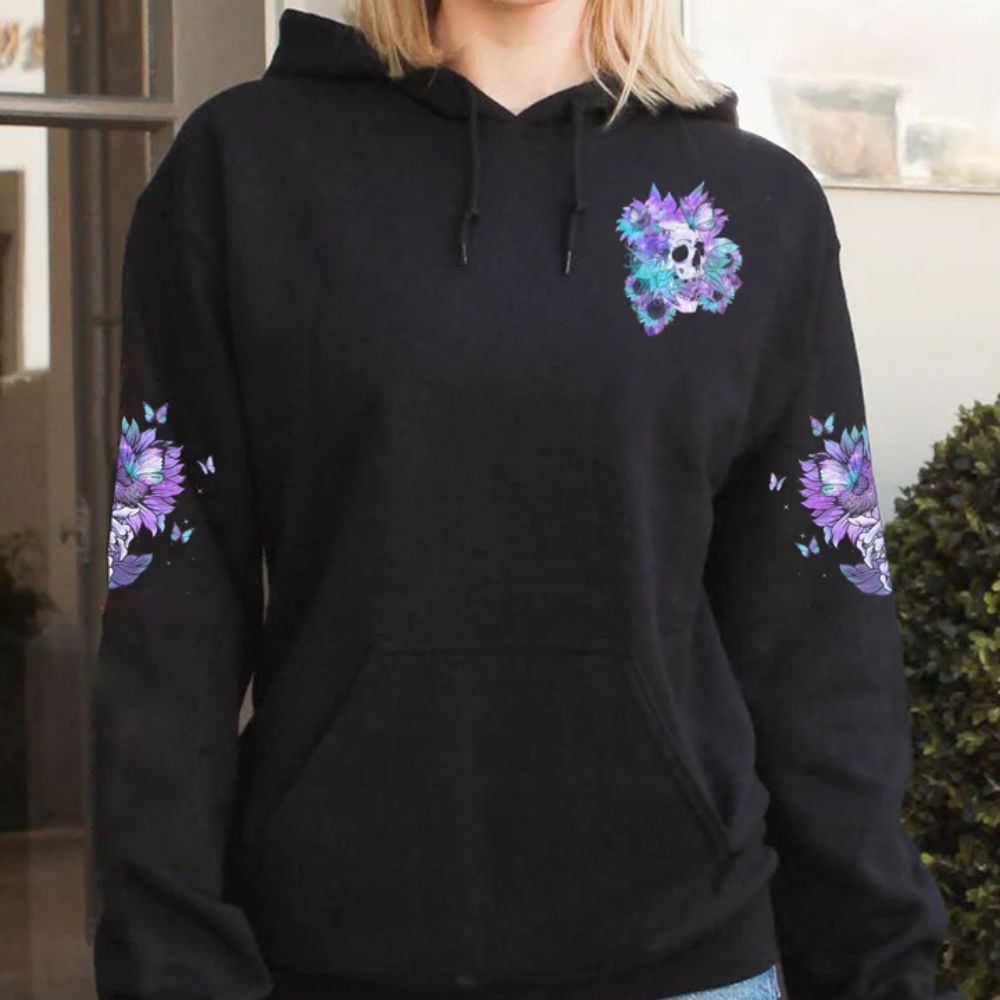 Sunflower Skull 3D All Over Hoodie The Good Girl In Me