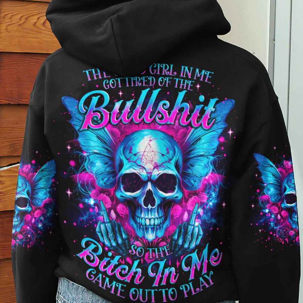 Wings Skull 3D All Over Hoodie The Good Girl In Me